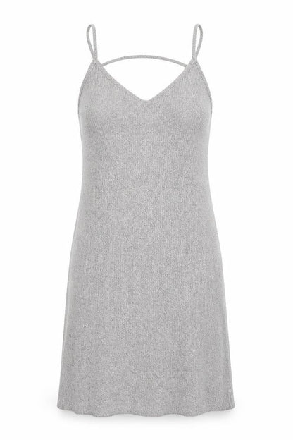 Topshop Womens Grey  Viscose Slip Dress  Size 14  V-Neck Pullover