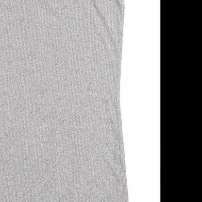 Topshop Womens Grey  Viscose Slip Dress  Size 14  V-Neck Pullover