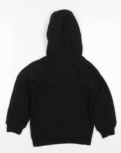 Matalan Boys Black  Cotton Pullover Hoodie Size 7 Years  Pullover - Play The Game