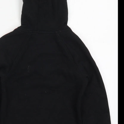Matalan Boys Black  Cotton Pullover Hoodie Size 7 Years  Pullover - Play The Game