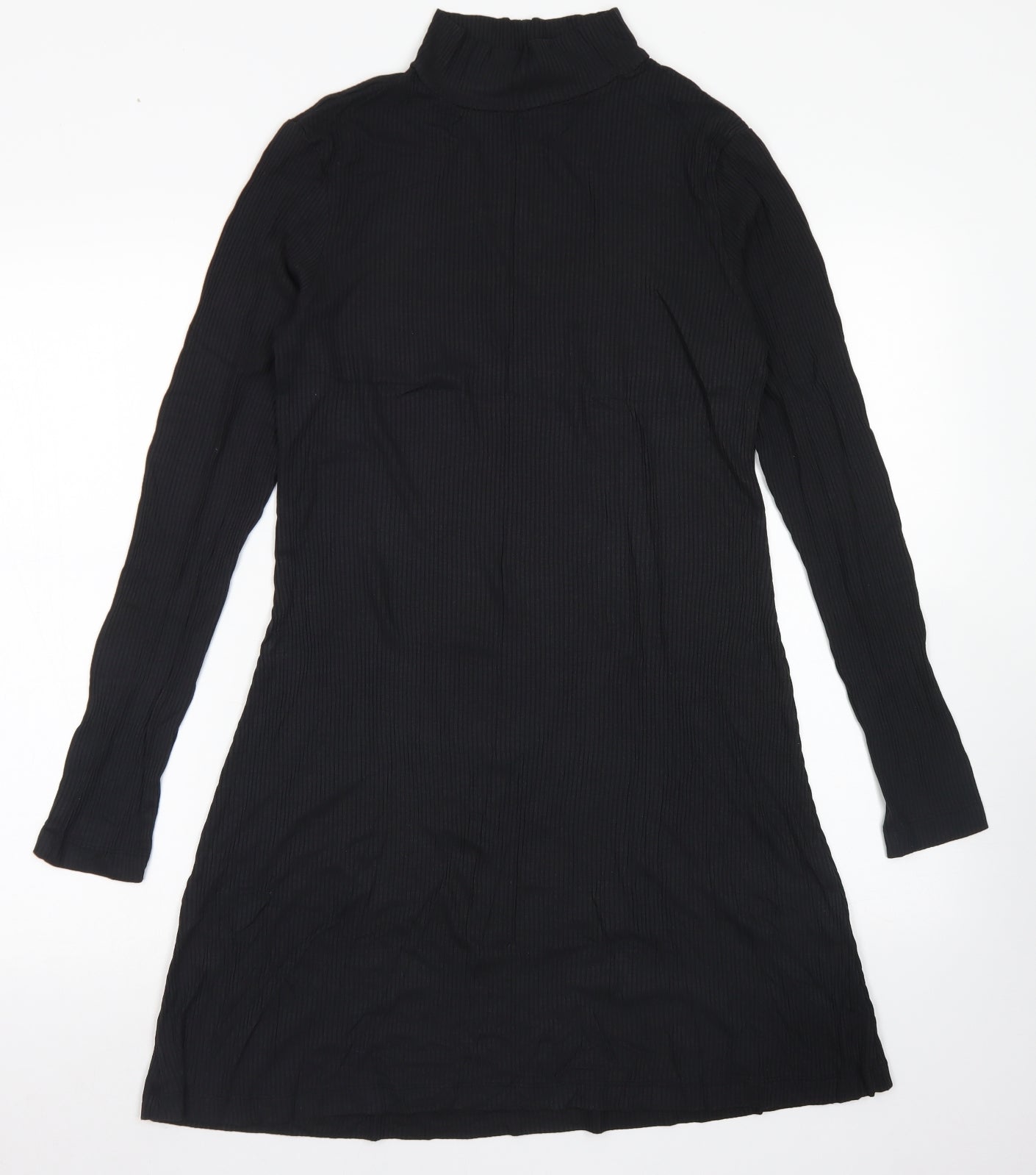 Divided Womens Black  Viscose Fit & Flare  Size M  Mock Neck