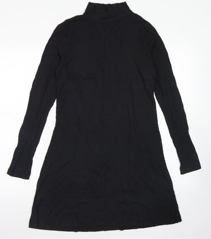 Divided Womens Black  Viscose Fit & Flare  Size M  Mock Neck