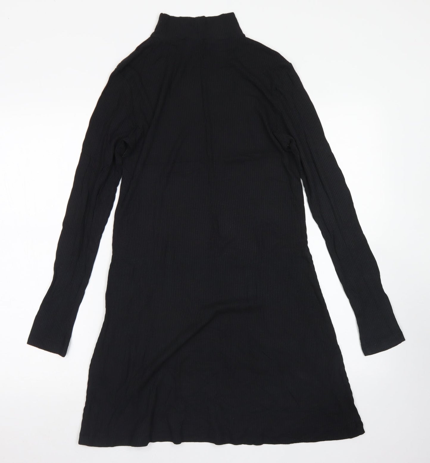 Divided Womens Black  Viscose Fit & Flare  Size M  Mock Neck