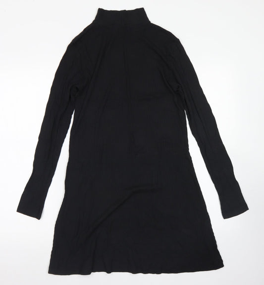 Divided Womens Black  Viscose Fit & Flare  Size M  Mock Neck