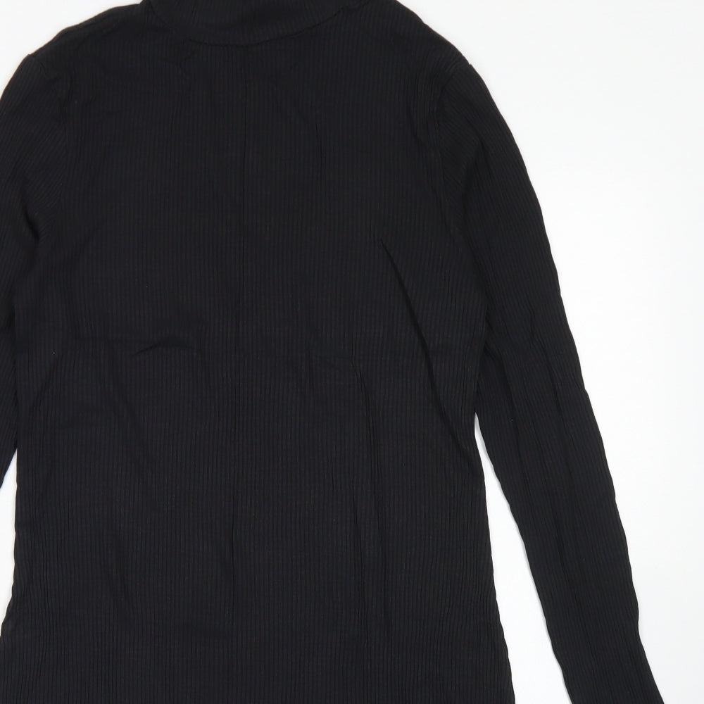 Divided Womens Black  Viscose Fit & Flare  Size M  Mock Neck