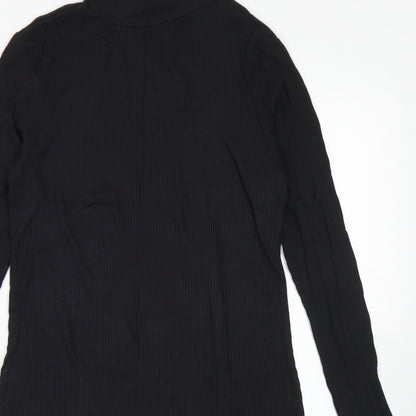 Divided Womens Black  Viscose Fit & Flare  Size M  Mock Neck