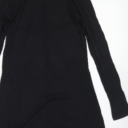 Divided Womens Black  Viscose Fit & Flare  Size M  Mock Neck