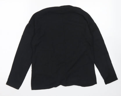 George Womens Black  Polyester Basic T-Shirt Size 10 Boat Neck - knot front