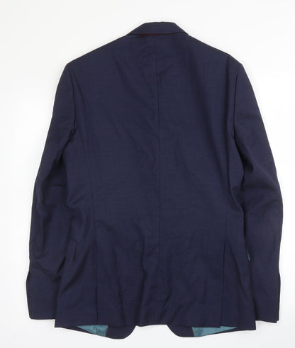 Mens UK Size 38 Zara Regular Blue Suit Jacket