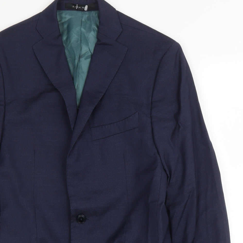 Mens UK Size 38 Zara Regular Blue Suit Jacket