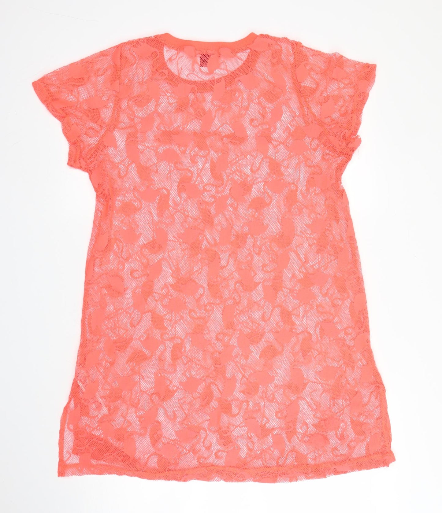 Primark Womens Pink Floral Polyester Tunic Blouse Size M Round Neck