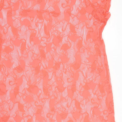 Primark Womens Pink Floral Polyester Tunic Blouse Size M Round Neck