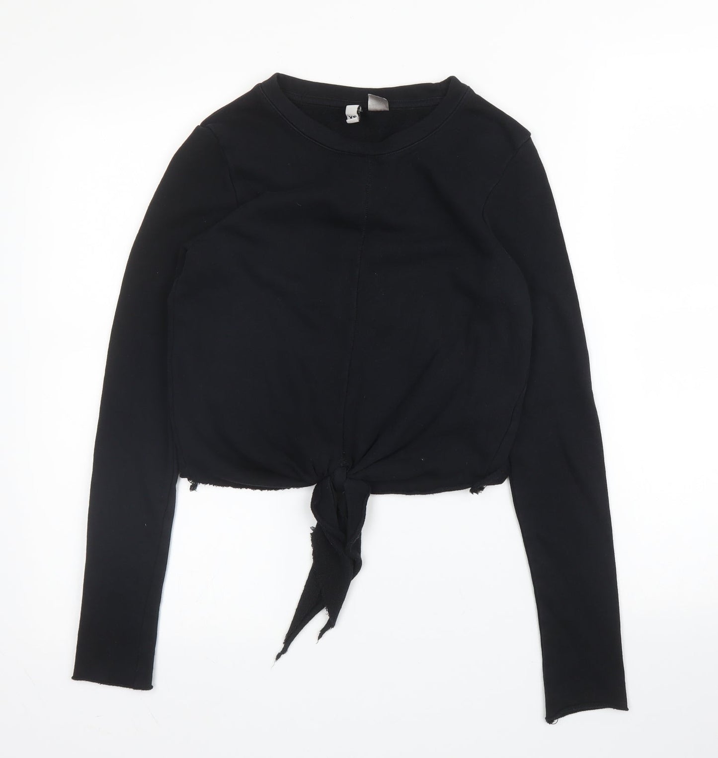 H&M Womens Black Round Neck  Cotton Pullover Jumper Size XS
