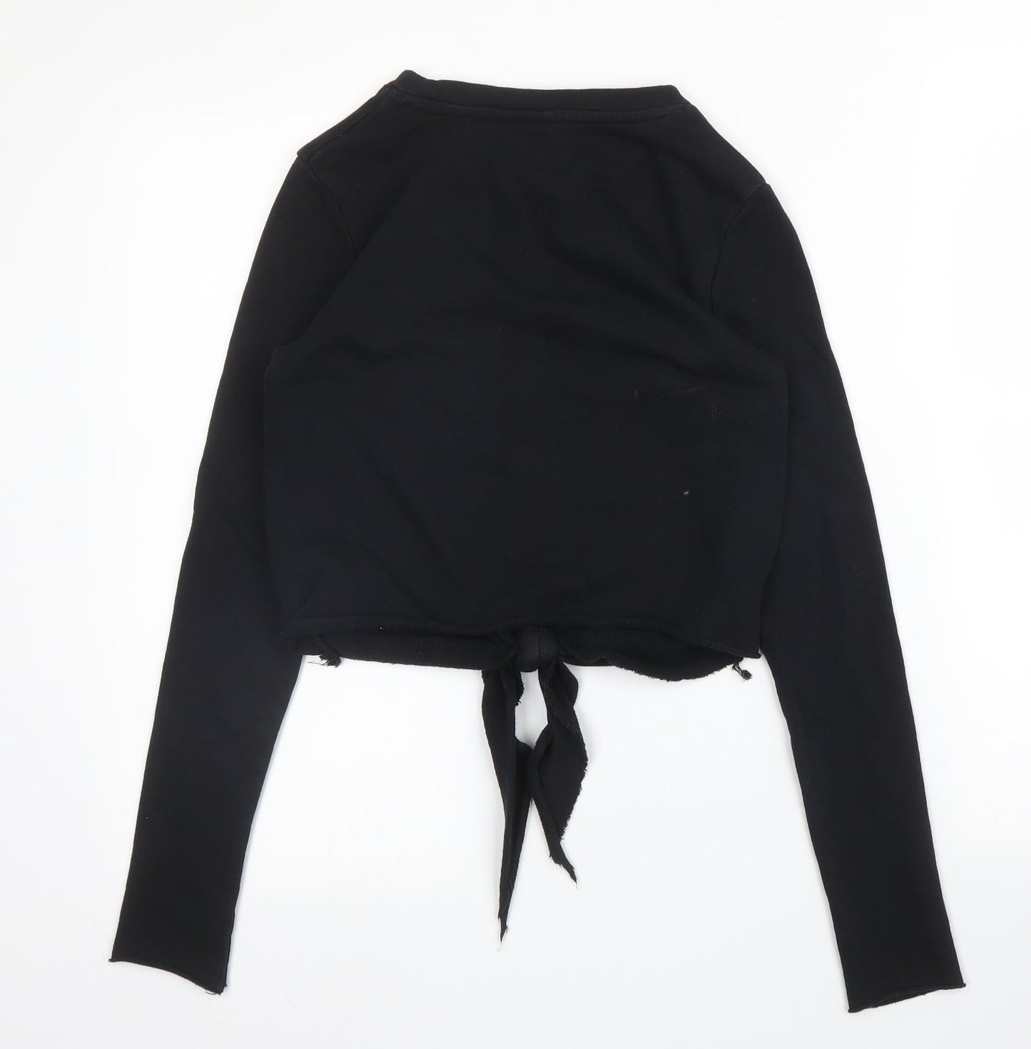 H&M Womens Black Round Neck  Cotton Pullover Jumper Size XS