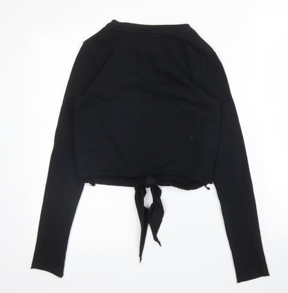 H&M Womens Black Round Neck  Cotton Pullover Jumper Size XS