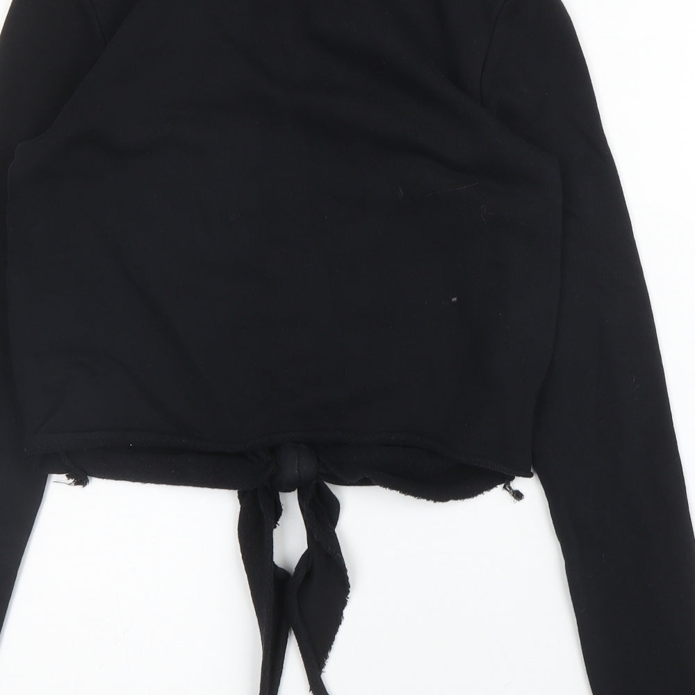 H&M Womens Black Round Neck  Cotton Pullover Jumper Size XS