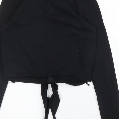 H&M Womens Black Round Neck  Cotton Pullover Jumper Size XS