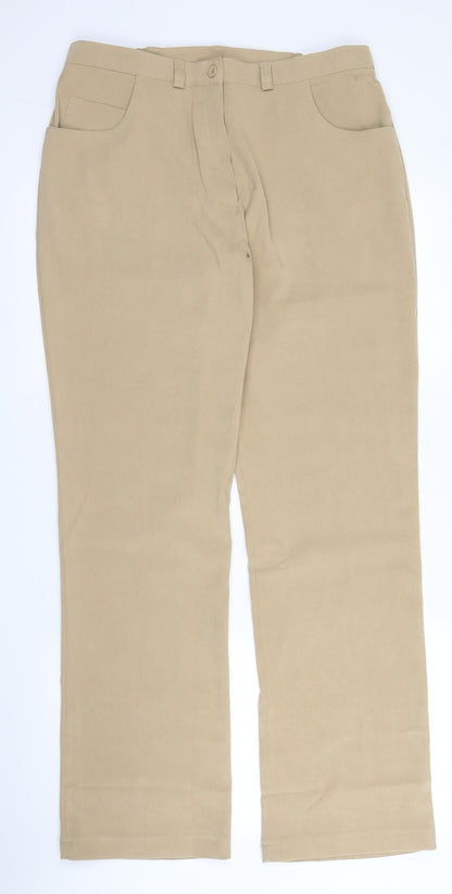 Womens UK Size 16 Casual Comfort Regular Fit  Beige Trousers