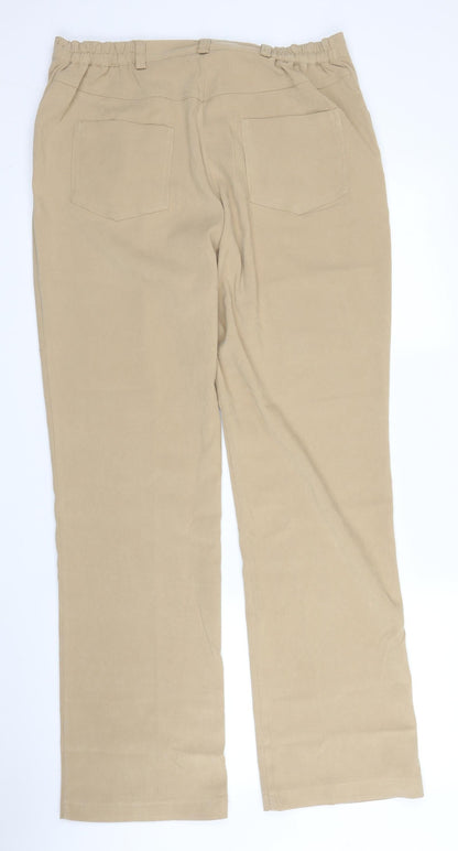 Womens UK Size 16 Casual Comfort Regular Fit  Beige Trousers