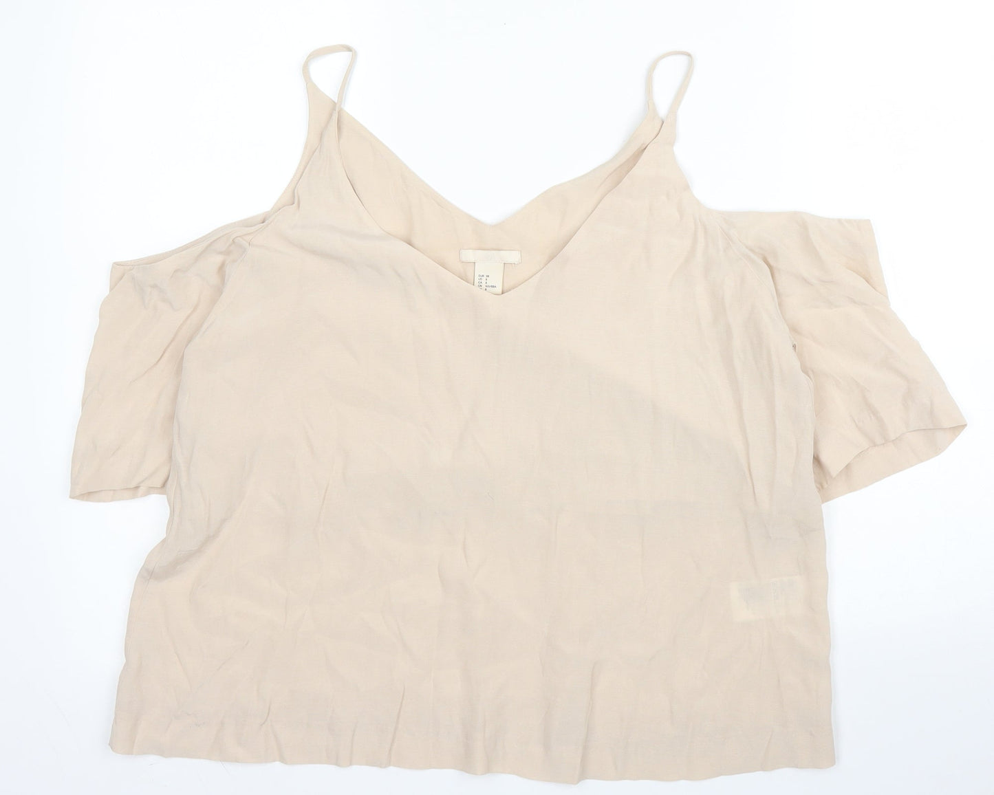 Womens UK Size 10 H&M Beige Camisole Blouse