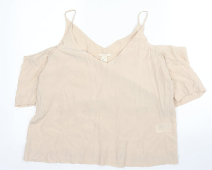 Womens UK Size 10 H&M Beige Camisole Blouse