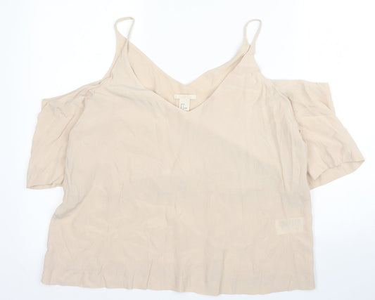 Womens UK Size 10 H&M Beige Camisole Blouse