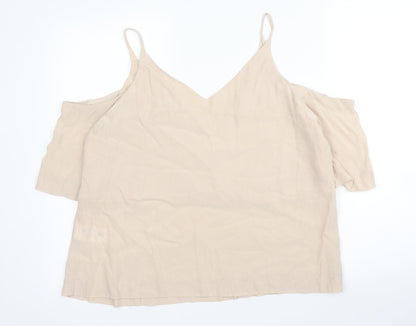 Womens UK Size 10 H&M Beige Camisole Blouse