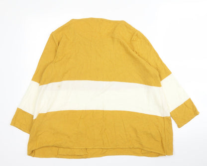 TU Womens Yellow Round Neck  Acrylic Pullover Jumper Size 14