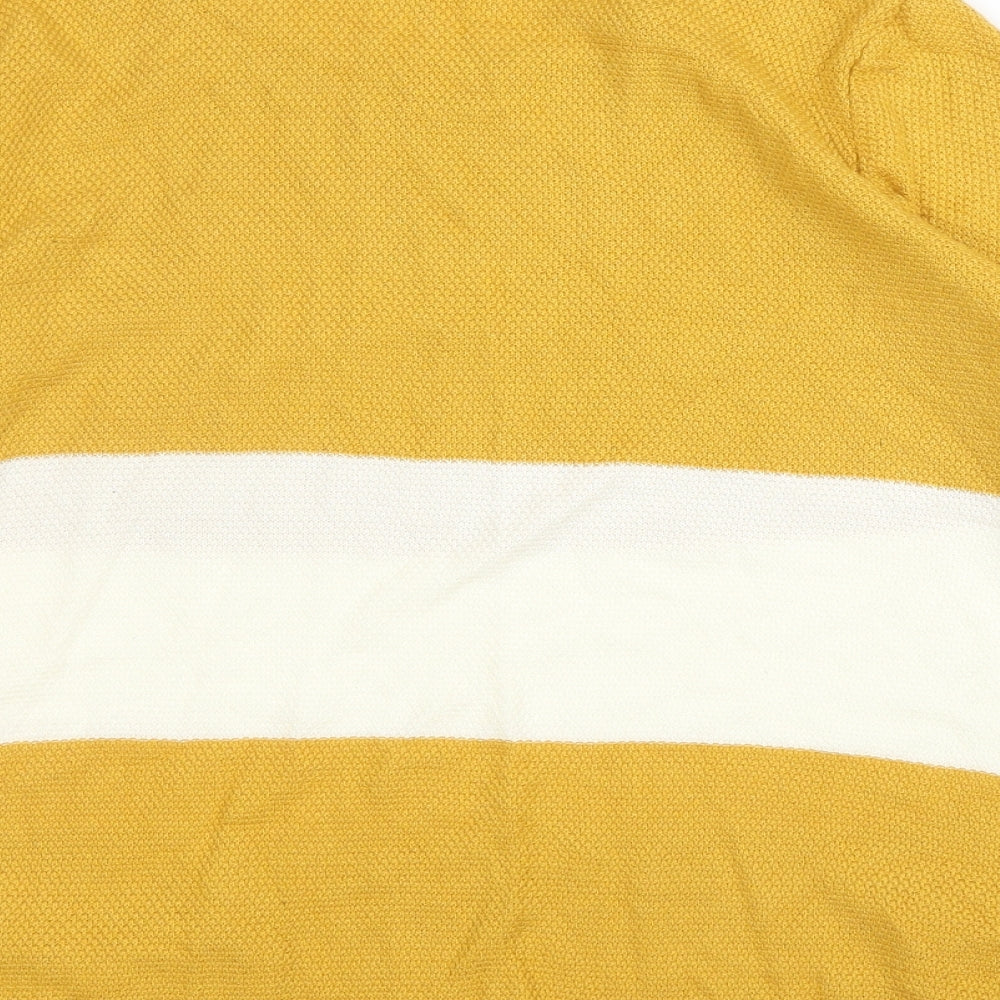 TU Womens Yellow Round Neck  Acrylic Pullover Jumper Size 14