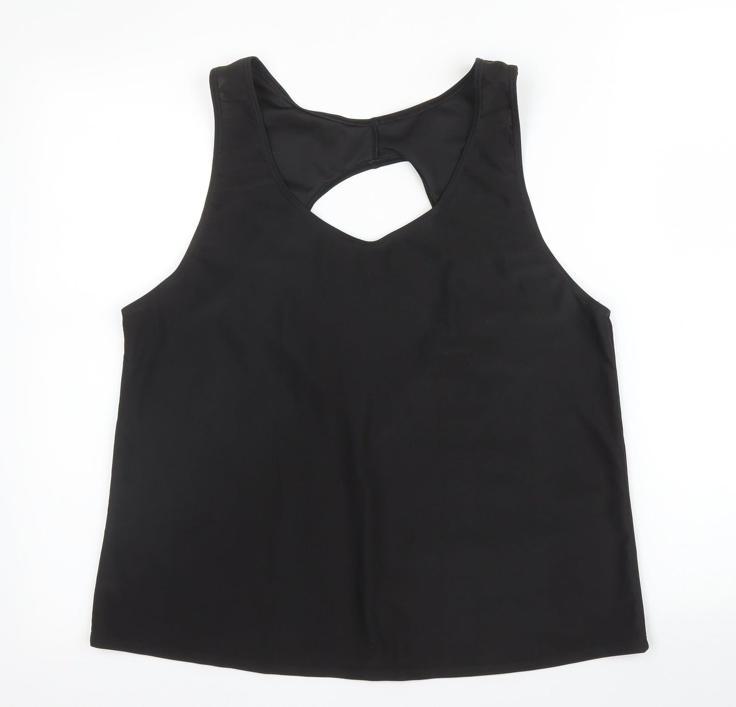 Womens UK Size L Preworn Black Basic Blouse