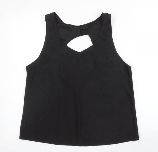 Womens UK Size L Preworn Black Basic Blouse