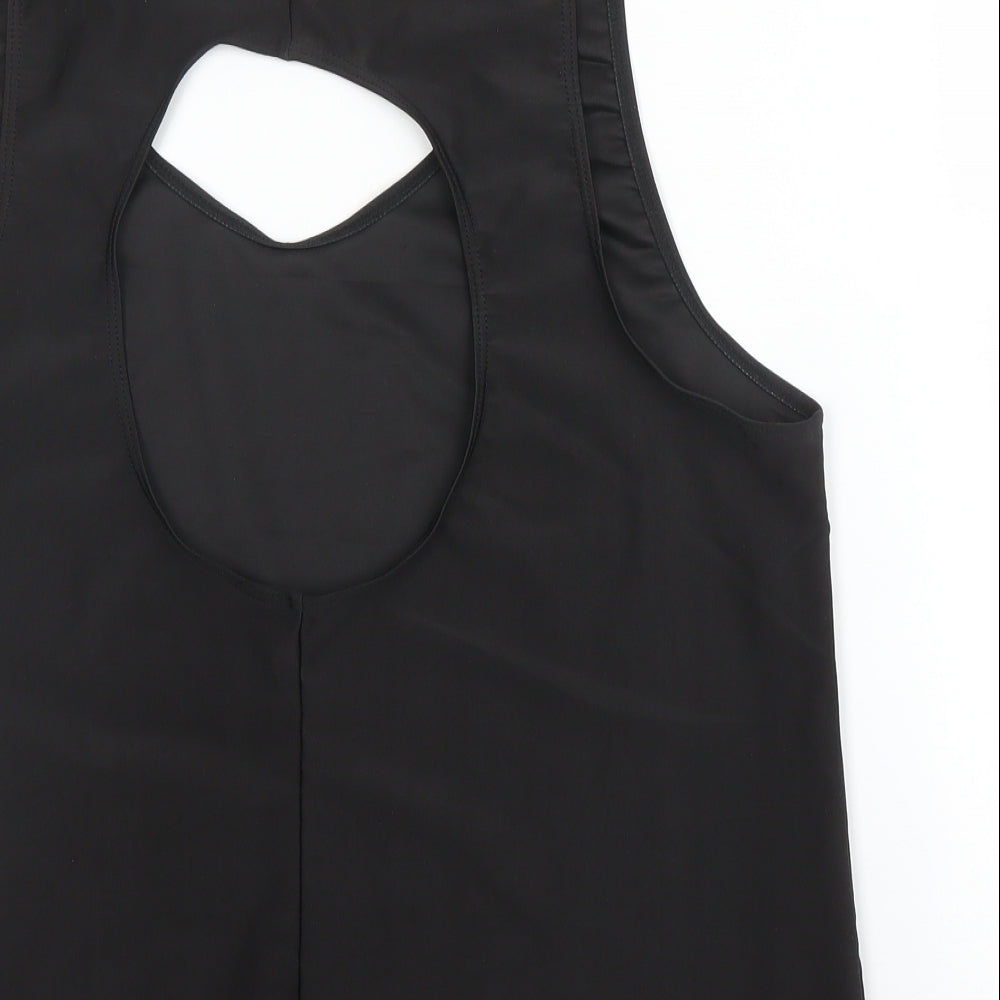 Womens UK Size L Preworn Black Basic Blouse