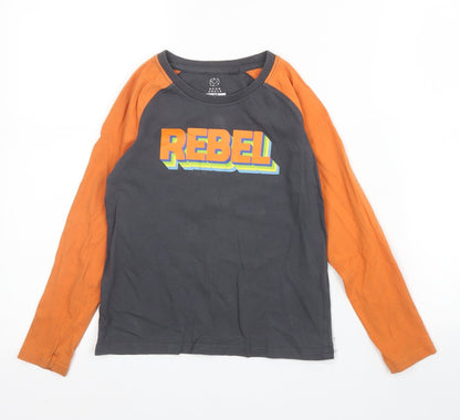 Neon Sheep Boys Orange  Cotton Basic T-Shirt Size 5 Years Round Neck
