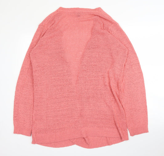 ESMARA Womens Pink V-Neck  Acrylic Cardigan Jumper Size 16