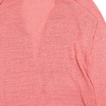 ESMARA Womens Pink V-Neck  Acrylic Cardigan Jumper Size 16