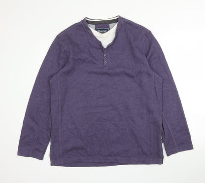 Debenhams Mens Purple Round Neck  Cotton Pullover Jumper Size M