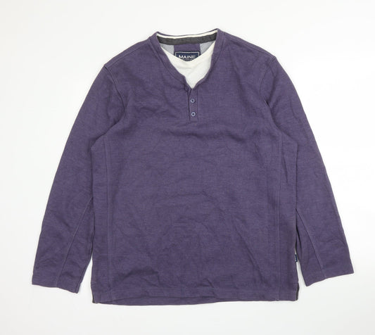 Debenhams Mens Purple Round Neck  Cotton Pullover Jumper Size M
