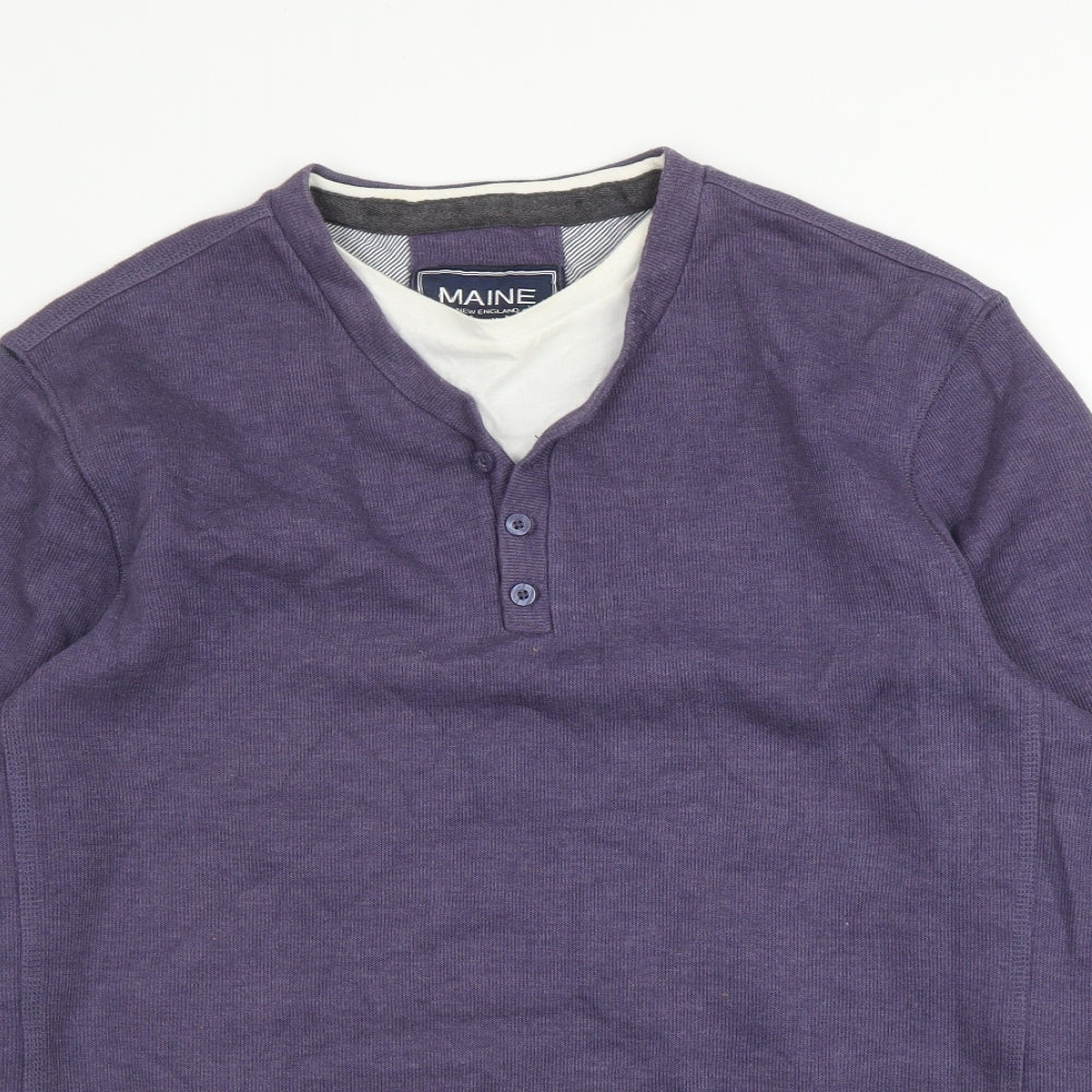 Debenhams Mens Purple Round Neck  Cotton Pullover Jumper Size M