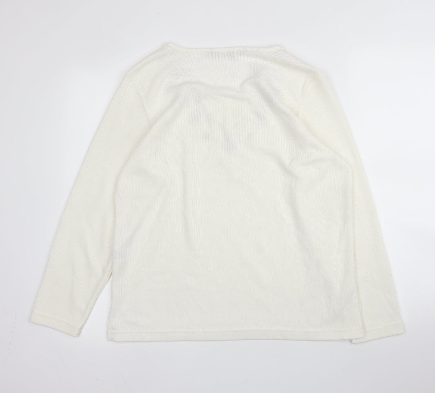 Womens UK Size S BM Casual White Pullover Jumper