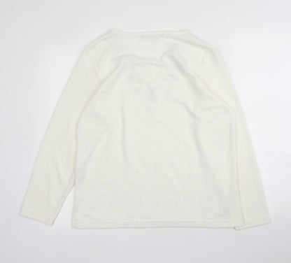 Womens UK Size S BM Casual White Pullover Jumper