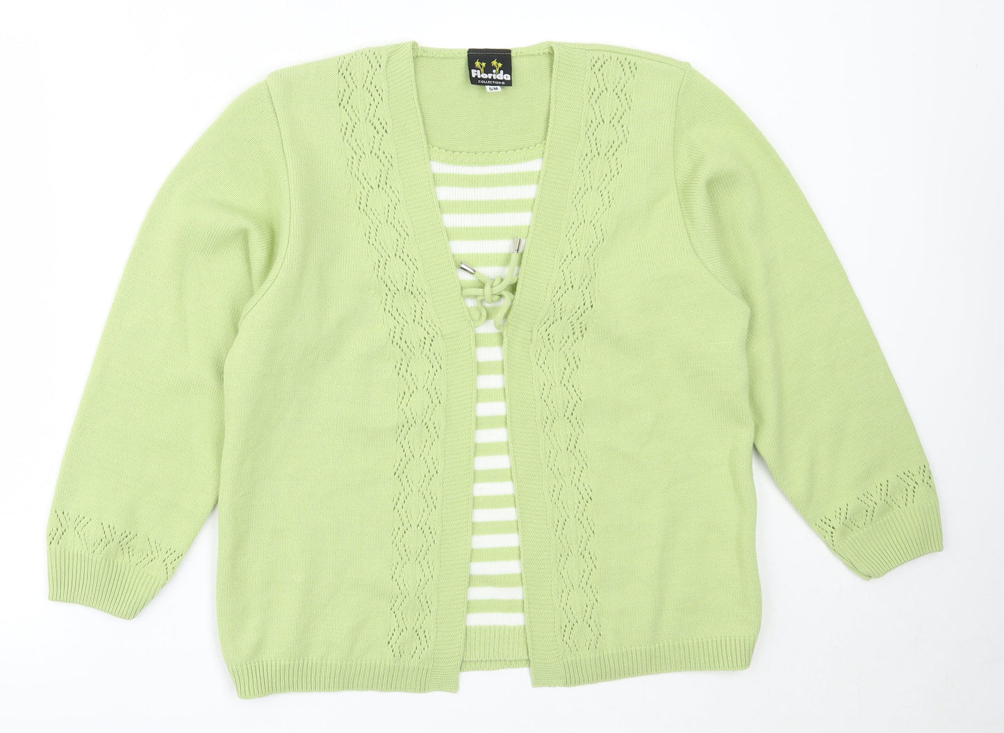 Womens UK Size S Florida Green Cardigan Jumper