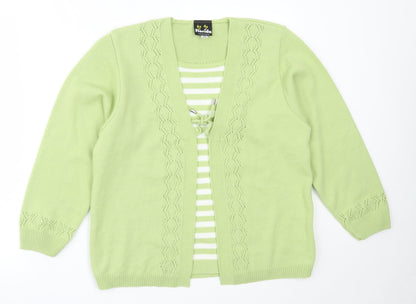 Womens UK Size S Florida Green Cardigan Jumper