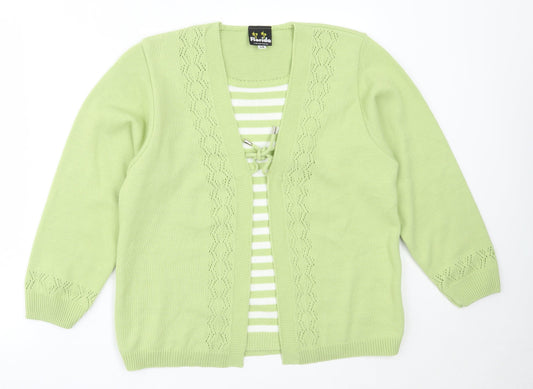 Womens UK Size S Florida Green Cardigan Jumper
