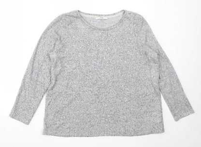 George Womens Grey Round Neck  Polyester Pullover Jumper Size 18