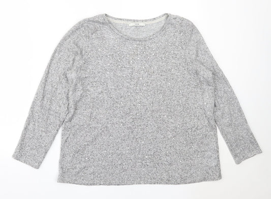 George Womens Grey Round Neck  Polyester Pullover Jumper Size 18