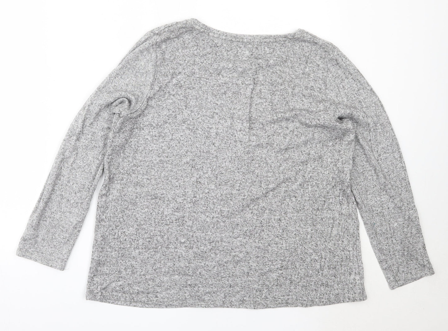 George Womens Grey Round Neck  Polyester Pullover Jumper Size 18