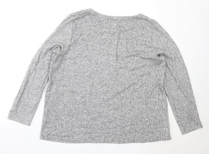George Womens Grey Round Neck  Polyester Pullover Jumper Size 18