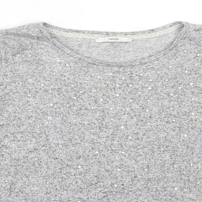 George Womens Grey Round Neck  Polyester Pullover Jumper Size 18