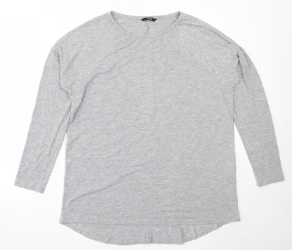 George Womens Grey Round Neck  Polyester Pullover Jumper Size 14
