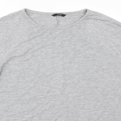 George Womens Grey Round Neck  Polyester Pullover Jumper Size 14
